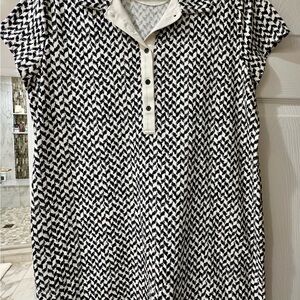 Tommy Bahama Black/White Houndstooth Island Zone Knee Length Dress w/pockets!
